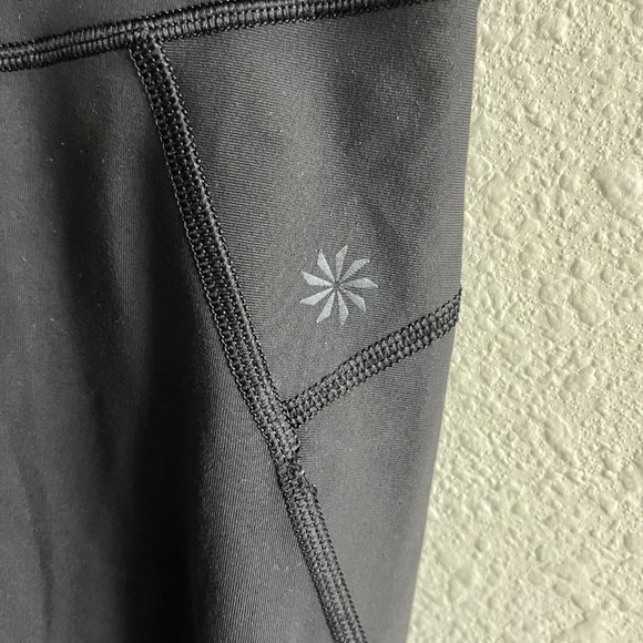 Athleta Women's Stealth Trucool Black Capri Laser Cut Leggings Size S - Picture 6 of 11